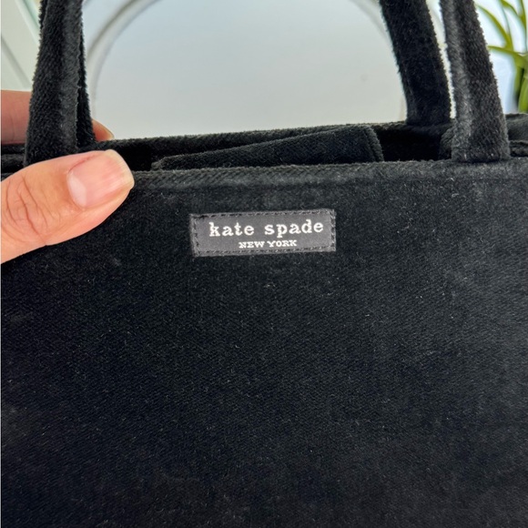 Kate Spade Black Velvet Mini Top Handle Bag Structured Box Purse Y2K Vintage 90 - Picture 8 of 10